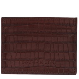 LONGCHAMP POCKET FAÇON CROCO PORTE-CARTES MOKA
