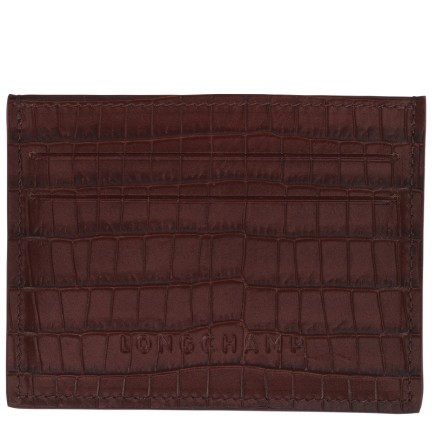 LONGCHAMP POCKET FAÇON CROCO PORTE-CARTES MOKA