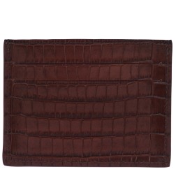 LONGCHAMP POCKET FAÇON CROCO PORTE-CARTES MOKA