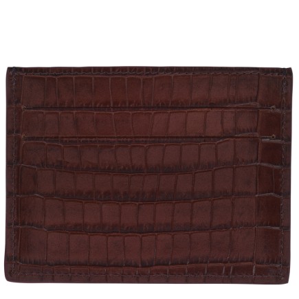 LONGCHAMP POCKET FAÇON CROCO PORTE-CARTES MOKA