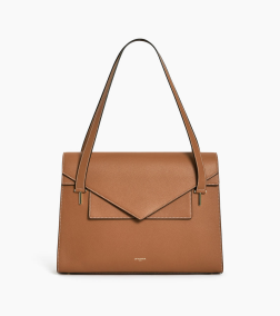 PORTE DOCUMENTS DOUBLE RABAT PORTÉ ÉPAULE EMILIE TAN LE TANNEUR