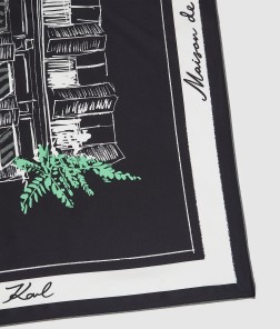 CARRÉ DE SOIE 60CM MAISON DE KARL NOIR KL