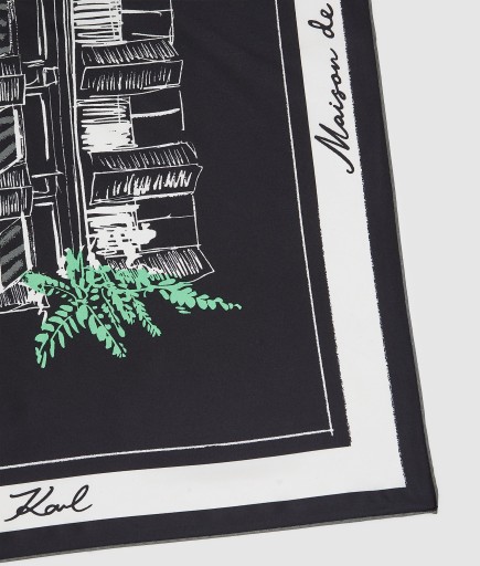 CARRÉ DE SOIE 60CM MAISON DE KARL NOIR KL