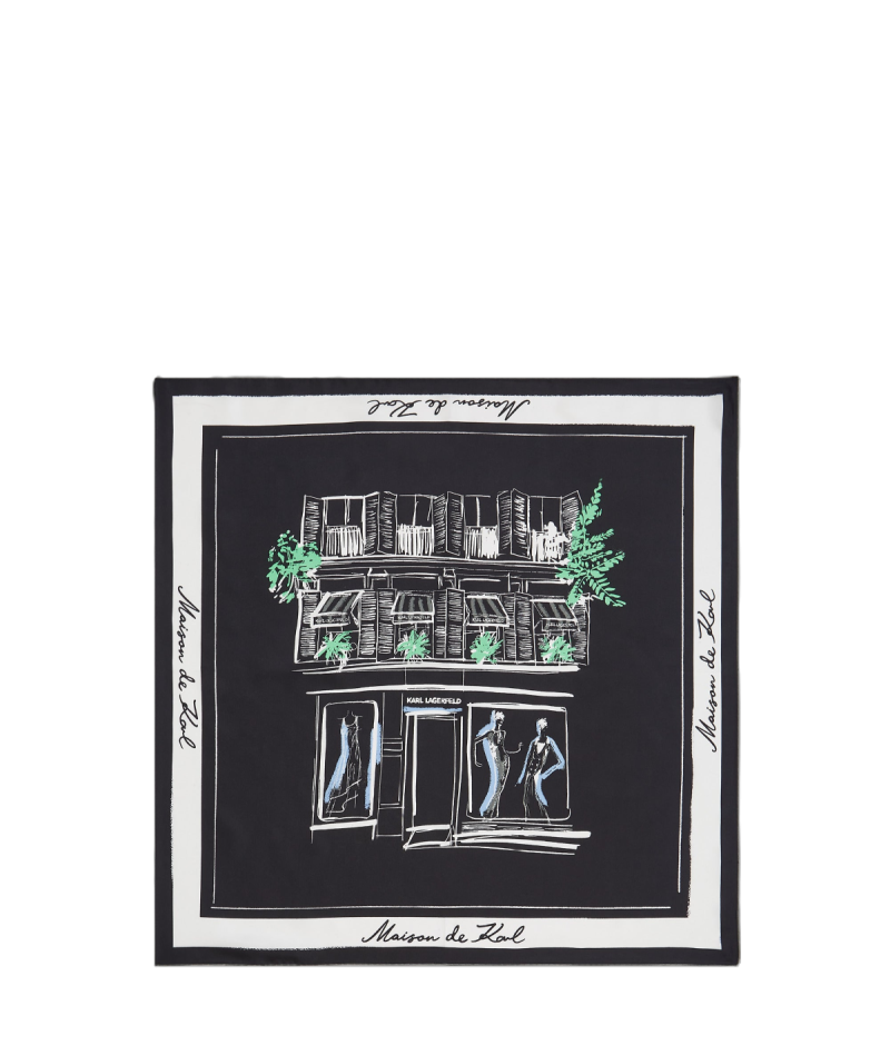 CARRÉ DE SOIE 60CM MAISON DE KARL NOIR KL CARRÉ DE SOIE 60CM MAISON DE KARL NOIR KL