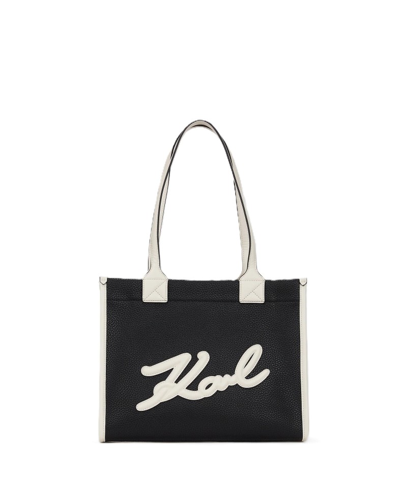 CABAS DE TAILLE MOYENNE K/SKUARE NOIR & BLANC KL CABAS DE TAILLE MOYENNE K/SKUARE NOIR & BLANC KL