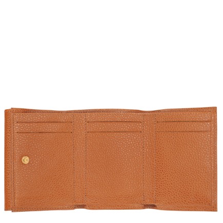 LONGCHAMP LE FOULONNÉ PORTEFEUILLE COMPACT AMBRE