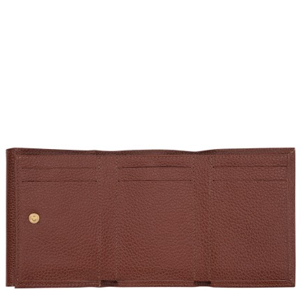 LONGCHAMP LE FOULONNÉ PORTEFEUILLE COMPACT CAFÉ