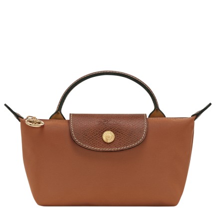 LONGCHAMP LE PLIAGE ORIGINAL TROUSSE COSMÉTIQUE AVEC POIGNÉE COGNAC