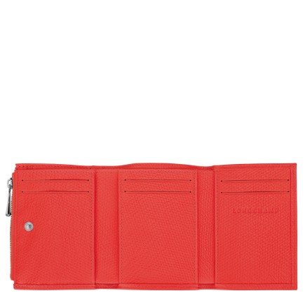 LONGCHAMP LE ROSEAU PORTEFEUILLE COMPACT VERMILLON