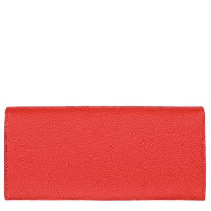 LONGCHAMP LE ROSEAU PORTEFEUILLE LONG À RABAT VERMILLON