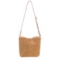 LONGCHAMP LE ROSEAU SHEARLING SAC BANDOULIÈRE CAMEL