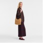 LONGCHAMP LE ROSEAU SHEARLING SAC BANDOULIÈRE CAMEL