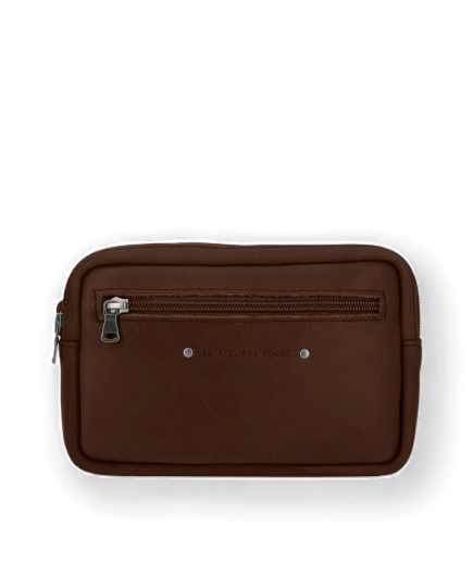 POCHETTE SIMPLE ZIP PONOS BAROUDEUR COGNAC FOURÉS