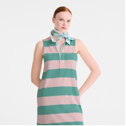 CARRÉ DE SOIE 70CM LONGCHAMP VIVEMENT L'ÉTÉ CIEL