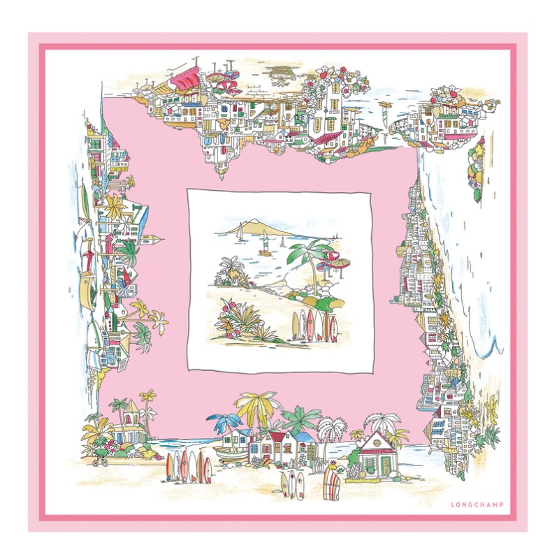 CARRÉ DE SOIE 70CM LONGCHAMP VIVEMENT L'ÉTÉ BALLERINE