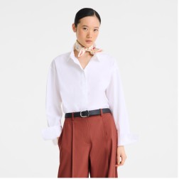 CARRÉ DE SOIE 50CM LONGCHAMP EN ATTENDANT LA VAGUE IVOIRE