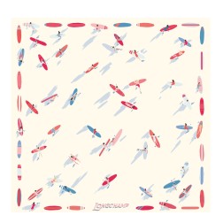 CARRÉ DE SOIE 50CM LONGCHAMP EN ATTENDANT LA VAGUE IVOIRE