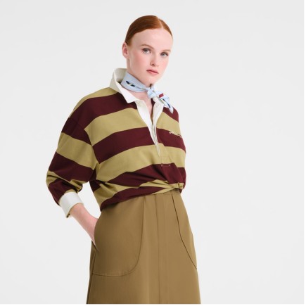 CARRÉ DE SOIE 50CM LONGCHAMP EN ATTENDANT LA VAGUE CIEL