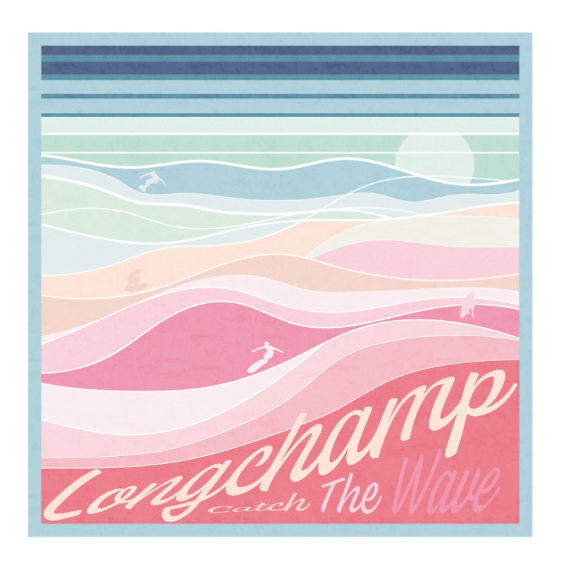 CARRÉ DE SOIE 50CM LONGCHAMP EN PLEINE VAGUE RAINBOW