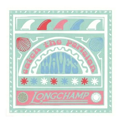 CARRÉ DE SOIE 50CM LONGCHAMP CATCH THE PARASIAN WAVES RAINBOW