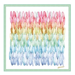 CARRÉ DE SOIE 90CM LONGCHAMP CAMAÏEU DE SURF RAINBOW