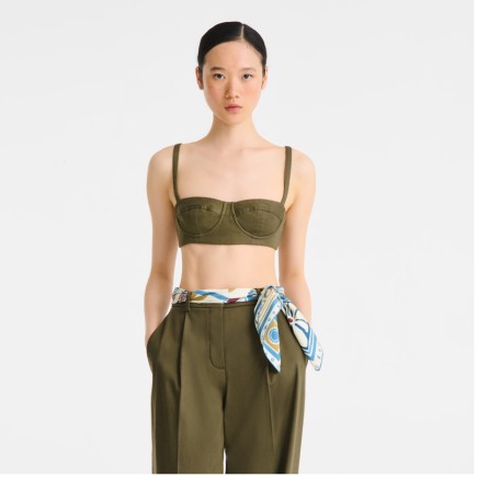 CARRÉ DE SOIE 90CM LONGCHAMP PARISIAN SURF CLUB ARDOISE