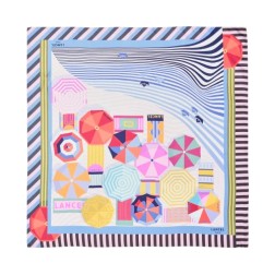 CARRÉ DE SOIE 90CM MOTIF LANCEL PLAGE MULTICOLORE