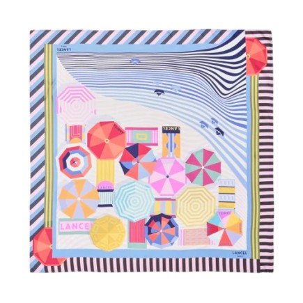 CARRÉ DE SOIE 90CM MOTIF LANCEL PLAGE MULTICOLORE