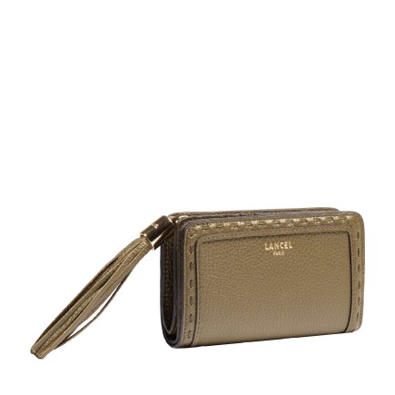 PORTEFEUILLE COMPACT PREMIER FLIRT LANCEL KAKI FONCÉ/KAKI FONCÉ