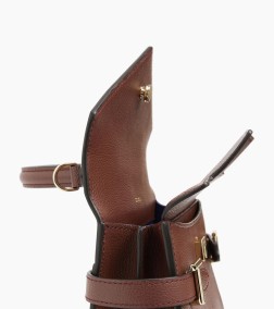 PETIT SAC À MAIN DOUBLE RABAT ÉMILIE MARRON ÉBÈNE LE TANNEUR