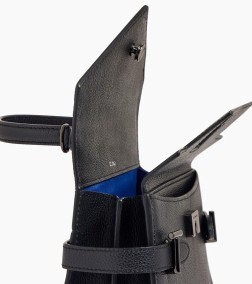 PETIT SAC À MAIN DOUBLE RABAT ÉMILIE NOIR LE TANNEUR