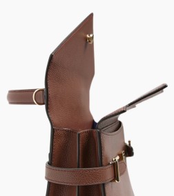 SAC À MAIN DOUBLE RABAT ÉMILIE MARRON ÉBÈNE LE TANNEUR