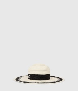 CHAPEAU DE SOLEIL K/SIGNATURE M/L BLANC/NOIR KL