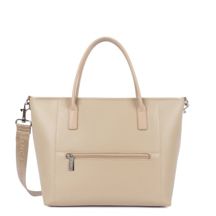 SAC CABAS MAIN MAYA DOUBLE KBA BEIGE FONCÉ LANCASTER