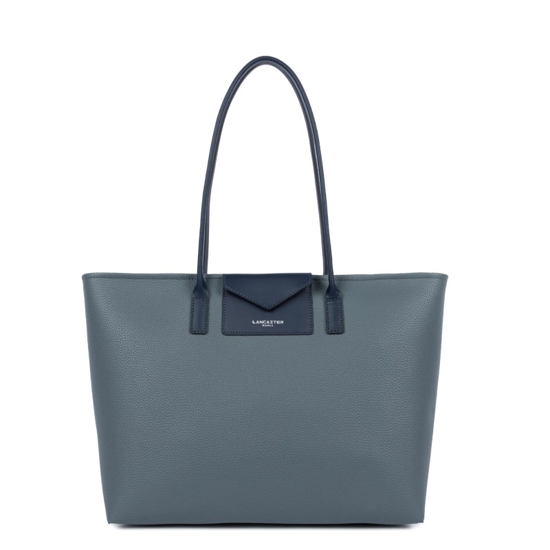 SAC CABAS ÉPAULE MAYA DOUBLE KBA BLEU GIVRÉ LANCASTER