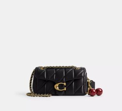 SAC ÉPAULE MATELASSÉ TABBY 20 NOIR/LAITON COACH