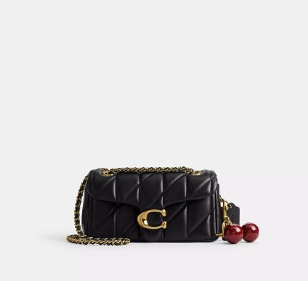 SAC ÉPAULE MATELASSÉ TABBY 20 NOIR/LAITON COACH