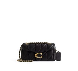 SAC ÉPAULE MATELASSÉ TABBY 20 NOIR/LAITON COACH