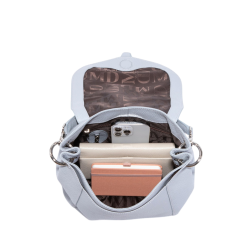 PETIT SAC BESACE CUIR MANDALAY2 MAGDA2 BLEU GRIS MD