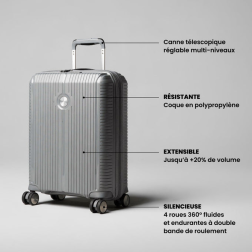 VALISE VERTICALE A ROULETTES CABINE SONDO ÉVOLUTION 55 cm BLEU JUMP