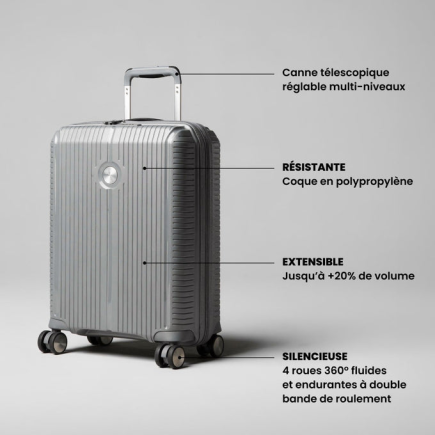 VALISE VERTICALE A ROULETTES CABINE SONDO ÉVOLUTION 55 cm BLEU JUMP