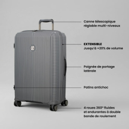 VALISE VERTICALE A ROULETTES SONDO ÉVOLUTION 77 cm BLEU JUMP