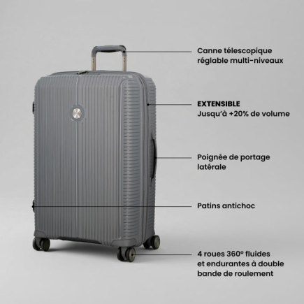 VALISE VERTICALE A ROULETTES SONDO ÉVOLUTION 77 cm CHAMPAGNE JUMP
