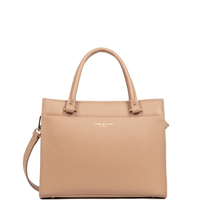 SAC À MAIN FOULONNÉ DOUBLE DAILY NATUREL IN BEIGE LANCASTER SAC À MAIN FOULONNÉ DOUBLE DAILY NATUREL IN BEIGE LANCASTER