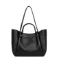 TRÉS GRAND SAC CABAS ÉPAULE FOULONNÉ DOUBLE LOUISA NOIR IN NUDE LANCASTER TRÉS GRAND SAC CABAS ÉPAULE FOULONNÉ DOUBLE LOUISA NOIR IN NUDE LANCASTER