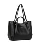 TRÉS GRAND SAC CABAS ÉPAULE FOULONNÉ DOUBLE LOUISA NOIR IN NUDE LANCASTER TRÉS GRAND SAC CABAS ÉPAULE FOULONNÉ DOUBLE LOUISA NOIR IN NUDE LANCASTER
