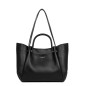 TRÉS GRAND SAC CABAS ÉPAULE FOULONNÉ DOUBLE LOUISA NOIR IN NUDE LANCASTER TRÉS GRAND SAC CABAS ÉPAULE FOULONNÉ DOUBLE LOUISA NOIR IN NUDE LANCASTER