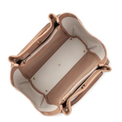 TRÉS GRAND SAC CABAS ÉPAULE FOULONNÉ DOUBLE LOUISA NATUREL IN BEIGE LANCASTER