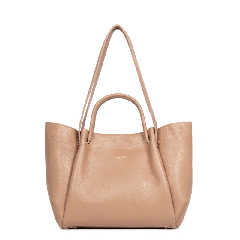 TRÉS GRAND SAC CABAS ÉPAULE FOULONNÉ DOUBLE LOUISA NATUREL IN BEIGE LANCASTER TRÉS GRAND SAC CABAS ÉPAULE FOULONNÉ DOUBLE LOUISA NATUREL IN BEIGE LANCASTER