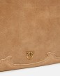 PETIT SAC À BANDOULIÈRE 3 COMPATIMENTS EN DAIN À FRANGES NATUREL PINKO